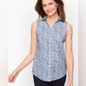 Talbots Blue medallion “perfect” non-iron shirt, 4P